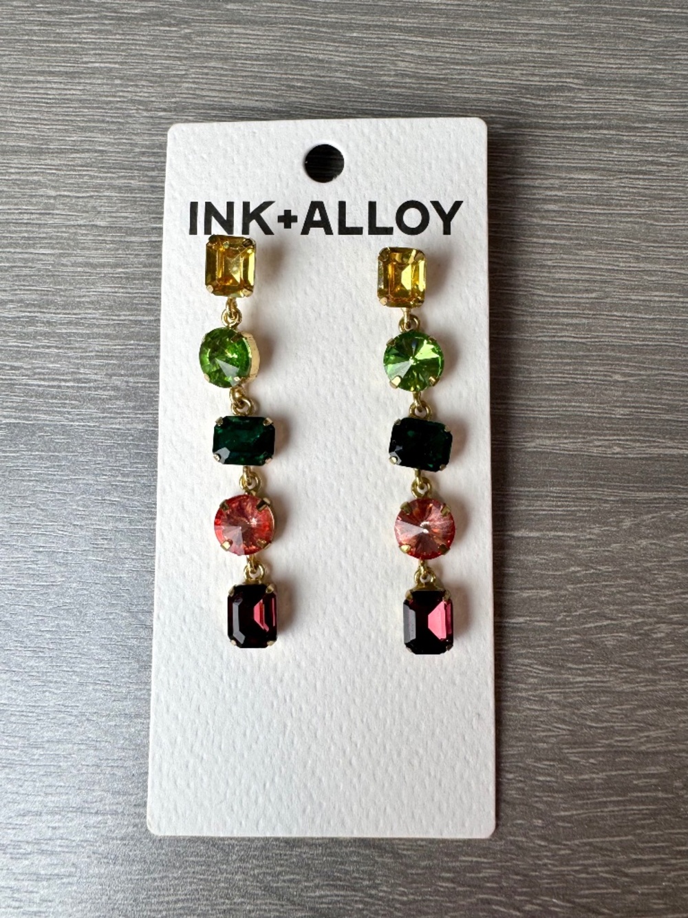 New Ink + Alloy Priscilla 5-Tier Mixed Stones Drop Earrings
